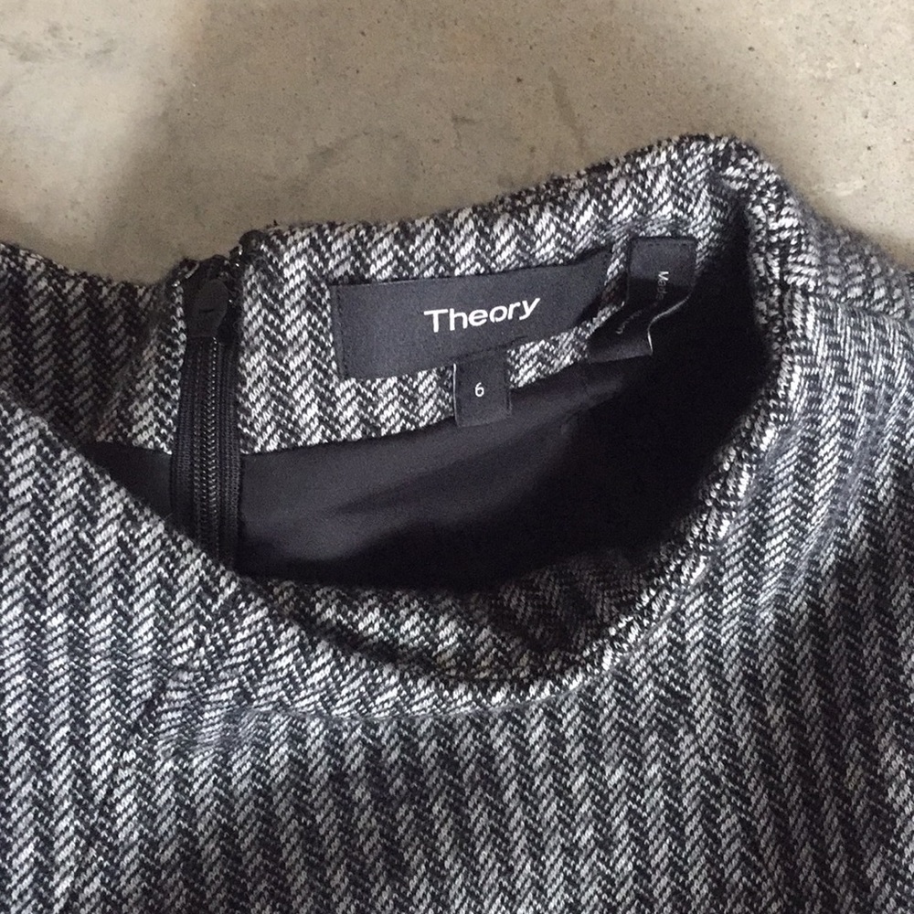 Theory Gray Ribbed Mini Dress - Picture 3 of 8